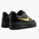 Nike Womens/Mens Air Force 1 Black Metallic Gold Removable Swoosh Pack CT2252 001 Running Sneakers