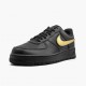 Nike Womens/Mens Air Force 1 Black Metallic Gold Removable Swoosh Pack CT2252 001 Running Sneakers