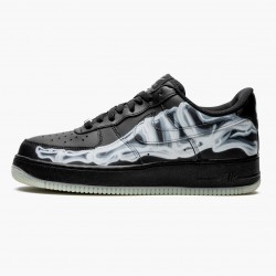 Nike Men's Air Force 1 Low Black Skeleton BQ7541 001 Running Sneakers