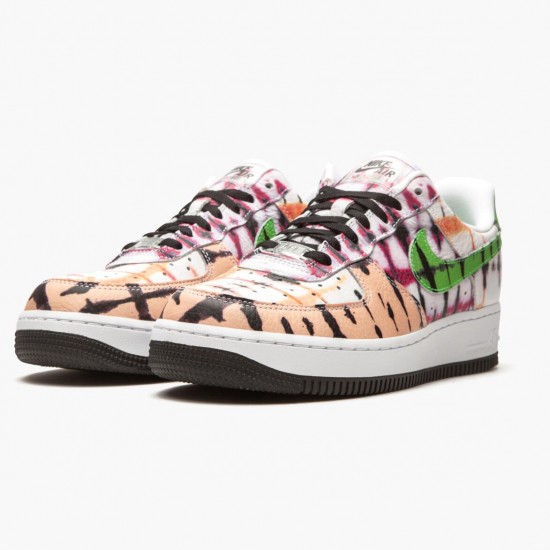 Nike Womens/Mens Air Force 1 Low Black Tie Dye CW1267 101 Running Sneakers