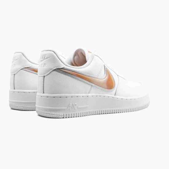 Nike Womens/Mens Air Force 1 Low Oversized Swoosh White Orange Peel AO2441 102 Running Sneakers