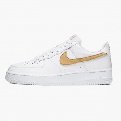 Nike Women's/Men's Air Force 1 Low Pony Hair Snakeskin Club Gold CW7567 101 Running Sneakers