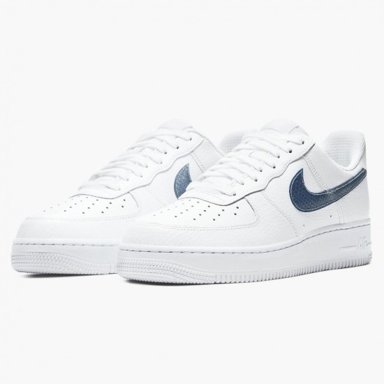 Nike Womens/Mens Air Force 1 Low Pony Hair Snakeskin Midnight Turquoise CW7567 100 Running Sneakers