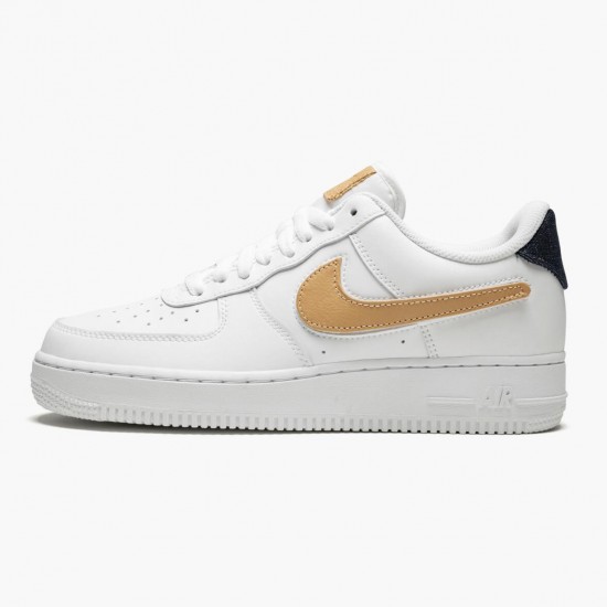 Nike Womens/Mens Air Force 1 Low Removable Swoosh Pack White Vachetta Tan CT2253 100 Running Sneakers