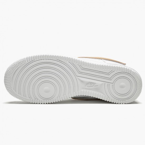 Nike Womens/Mens Air Force 1 Low Removable Swoosh Pack White Vachetta Tan CT2253 100 Running Sneakers