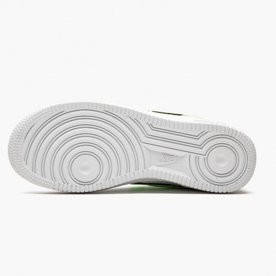 Nike Womens/Mens Air Force 1 Low Removable Swoosh White Green Strike AR7446 100 Running Sneakers