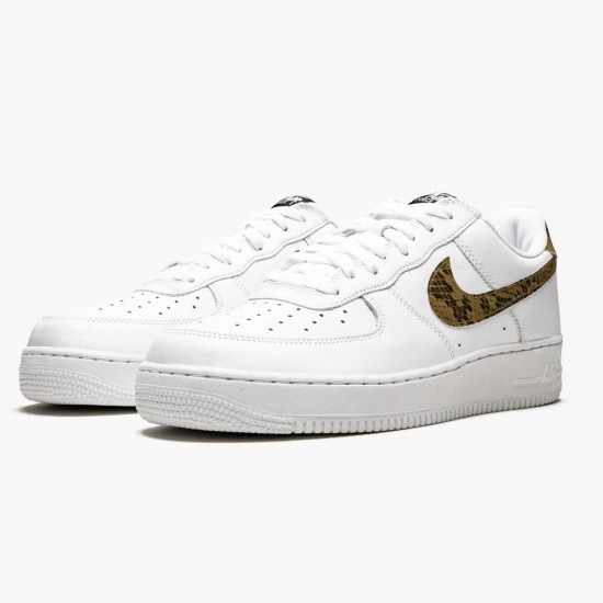 Nike Womens/Mens Air Force 1 Low Retro Ivory Snake AO1635 100 Running Sneakers