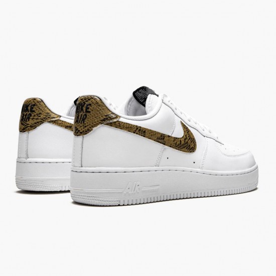 Nike Womens/Mens Air Force 1 Low Retro Ivory Snake AO1635 100 Running Sneakers
