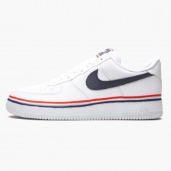 Nike Women's/Men's Air Force 1 Low Ribbon White Blue CJ1377 100 Running Sneakers