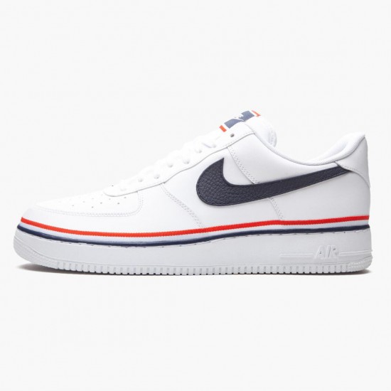 Nike Womens/Mens Air Force 1 Low Ribbon White Blue CJ1377 100 Running Sneakers