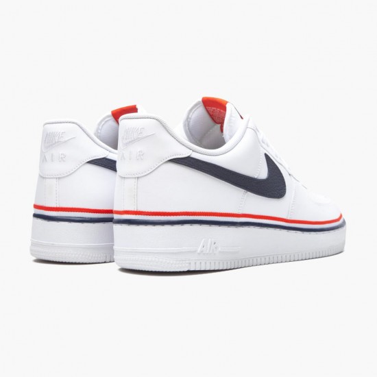 Nike Womens/Mens Air Force 1 Low Ribbon White Blue CJ1377 100 Running Sneakers