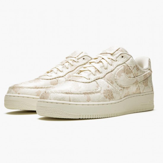 Nike Womens/Mens Air Force 1 Low Satin Floral Pale Ivory AT4144 100 Running Sneakers