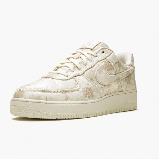 Nike Womens/Mens Air Force 1 Low Satin Floral Pale Ivory AT4144 100 Running Sneakers