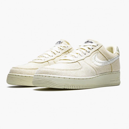 Nike Womens/Mens Air Force 1 Low Stussy Fossil CZ9084 200 Running Sneakers