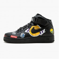 Nike Women's/Men's Air Force 1 Mid Supreme NBA Black AQ8017 001 Running Sneakers