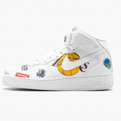 Nike Women's/Men's Air Force 1 Mid Supreme NBA White AQ8017 100 Running Sneakers