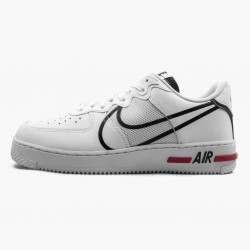 Nike Women's/Men's Air Force 1 React White Black Red CD4366 100 Running Sneakers