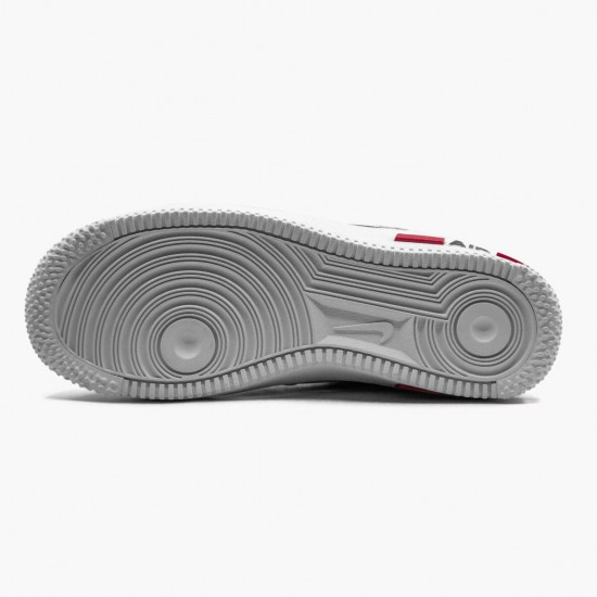 Nike Womens/Mens Air Force 1 React White Black Red CD4366 100 Running Sneakers