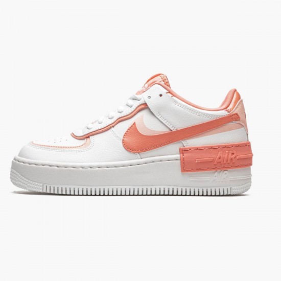 Nike Womens/Mens Air Force 1 Shadow White Coral Pink CJ1641 101 Running Sneakers