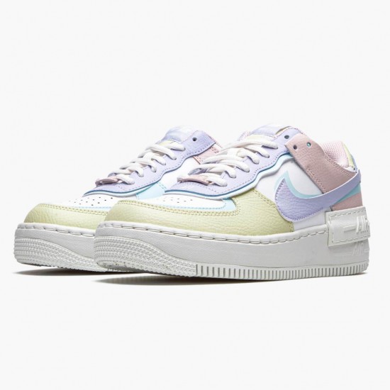 Nike Womens Air Force 1 Shadow White Glacier Blue Ghost CI0919 106 Running Sneakers