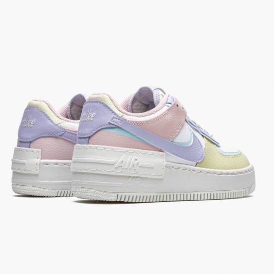 Nike Womens Air Force 1 Shadow White Glacier Blue Ghost CI0919 106 Running Sneakers