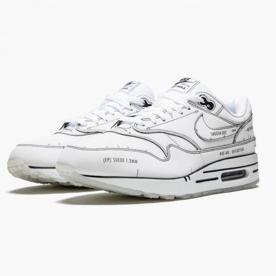 Nike Womens/Mens Air Max 1 Tinker Schematic CJ4286 100 Running Sneakers