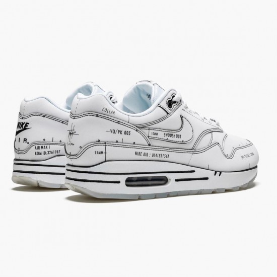 Nike Womens/Mens Air Max 1 Tinker Schematic CJ4286 100 Running Sneakers