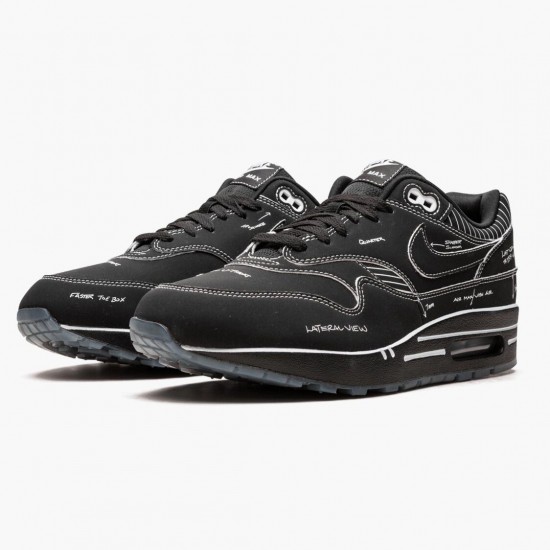 Nike Womens/Mens Air Max 1 Tinker Sketch to Shelf Black CJ4286 001 Running Sneakers