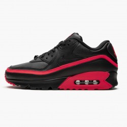 Nike Women's/Men's Air Max 90 Undefeated Black Solar Red CJ7197 003 Running Sneakers 