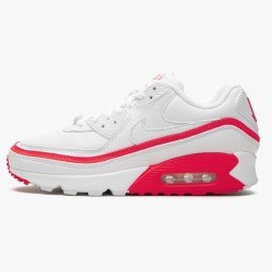 Nike Women's/Men's Air Max 90 Undefeated White Solar Red CJ7197 103 Running Sneakers 