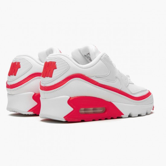 Nike Womens/Mens Air Max 90 Undefeated White Solar Red CJ7197 103 Running Sneakers