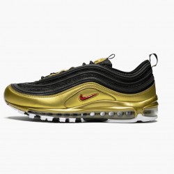Nike Women's/Men's Air Max 97 Black Metallic Gold AT5458 002 Running Sneakers 