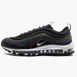 Nike Women's/Men's Air Max 97 Black Multi Stitch CK0738 001 Running Sneakers 