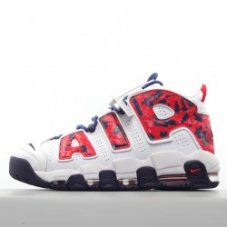 Nike Air More Uptempo GS Red Navy Camo CZ7885-100 Casual Shoes