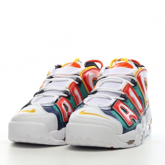 Diy Nike Air More Uptempo Orange Green White DD9223-100-2 Casual Shoes
