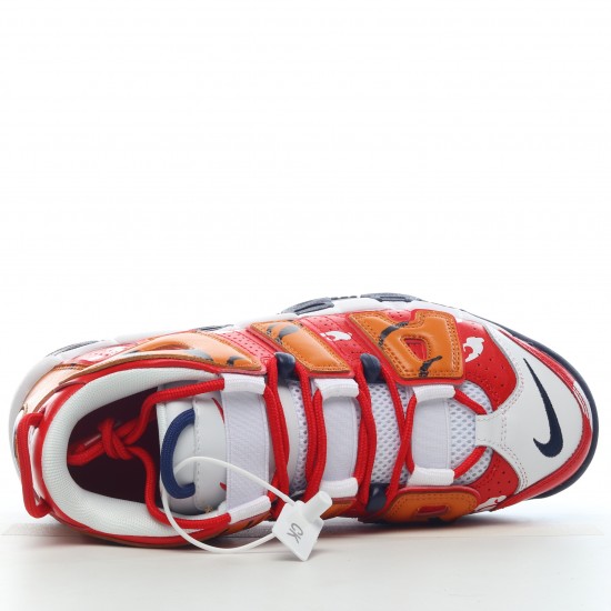 Diy Nike Air More Uptempo Red White Brown CZ7885-100-1 Casual Shoes