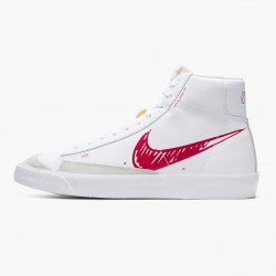 Nike Women's/Men's Blazer Mid 77 Sketch White Red CW7580 100 Running Sneakers