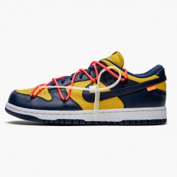 Nike Women's/Men's Dunk Low Off White University Gold Midnight Navy CT0856 700 Running Sneakers