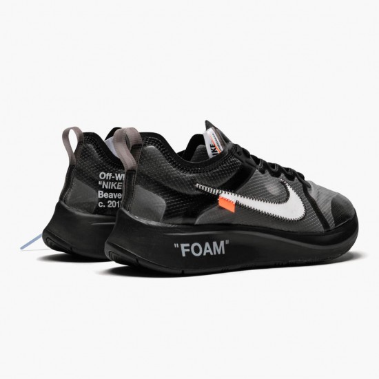 Nike Womens/Mens Zoom Fly Off White Black Silver AJ4588 001 Running Sneakers
