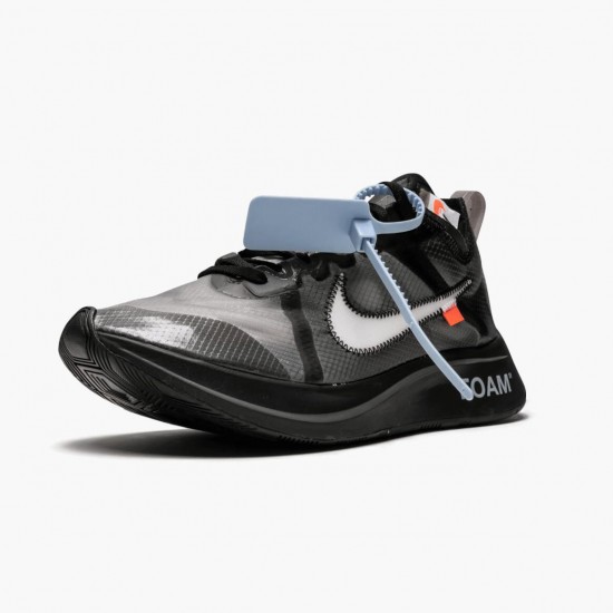 Nike Womens/Mens Zoom Fly Off White Black Silver AJ4588 001 Running Sneakers