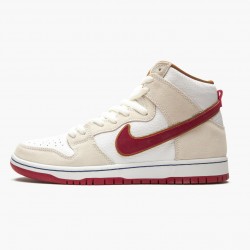 Nike Women's/Men's SB Dunk High Sail Bright Crimson CV9499 100 Running Sneakers