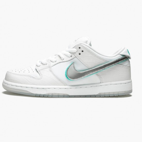 Nike Womens/Mens SB Dunk Low Diamond Supply Co White Diamond BV1310 100 Running Sneakers