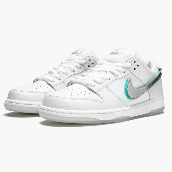 Nike Womens/Mens SB Dunk Low Diamond Supply Co White Diamond BV1310 100 Running Sneakers