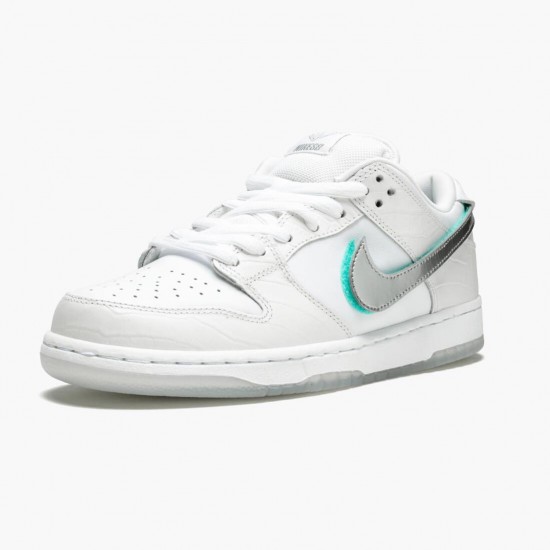 Nike Womens/Mens SB Dunk Low Diamond Supply Co White Diamond BV1310 100 Running Sneakers