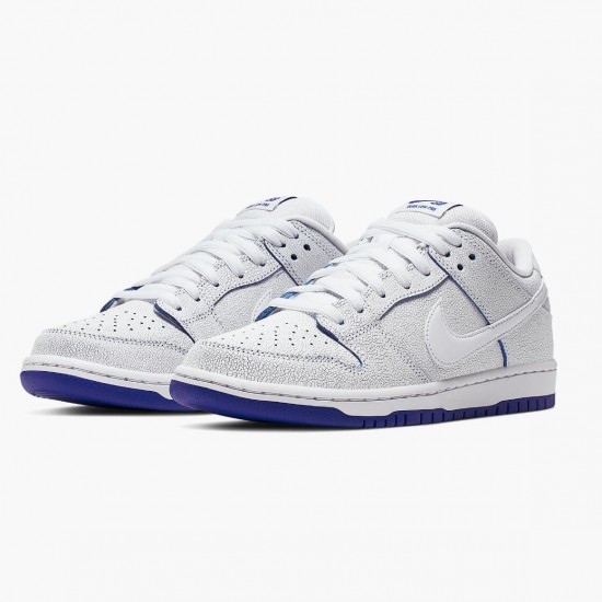 Nike Womens/Mens SB Dunk Low Premium White Game Royal CJ6884 100 Running Sneakers
