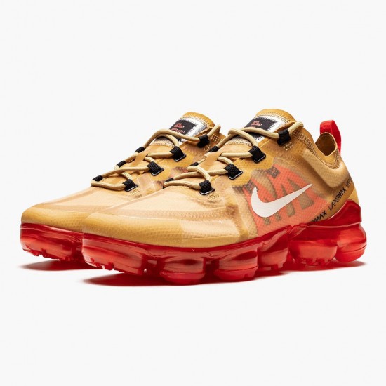 Nike Mens Air VaporMax 2019 Club Gold Ember Glow AR6631 701 Running Sneakers