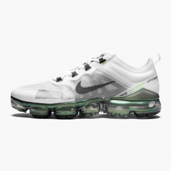 Nike Womens/Mens Air VaporMax 2019 Premium White Platinum Tint Lime Blast AT6810 100 Running Sneakers