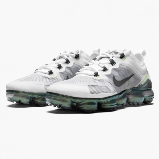Nike Womens/Mens Air VaporMax 2019 Premium White Platinum Tint Lime Blast AT6810 100 Running Sneakers
