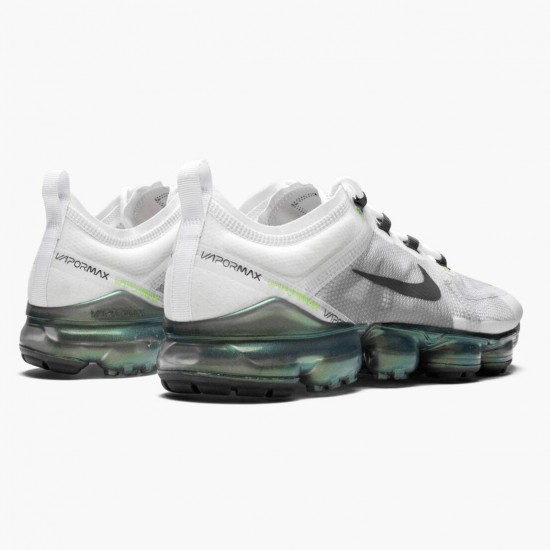 Nike Womens/Mens Air VaporMax 2019 Premium White Platinum Tint Lime Blast AT6810 100 Running Sneakers