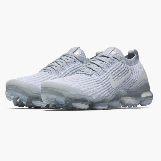 Nike Womens/Mens Air VaporMax Flyknit 3 Pure Platinum  AJ6910 100 Running Sneakers